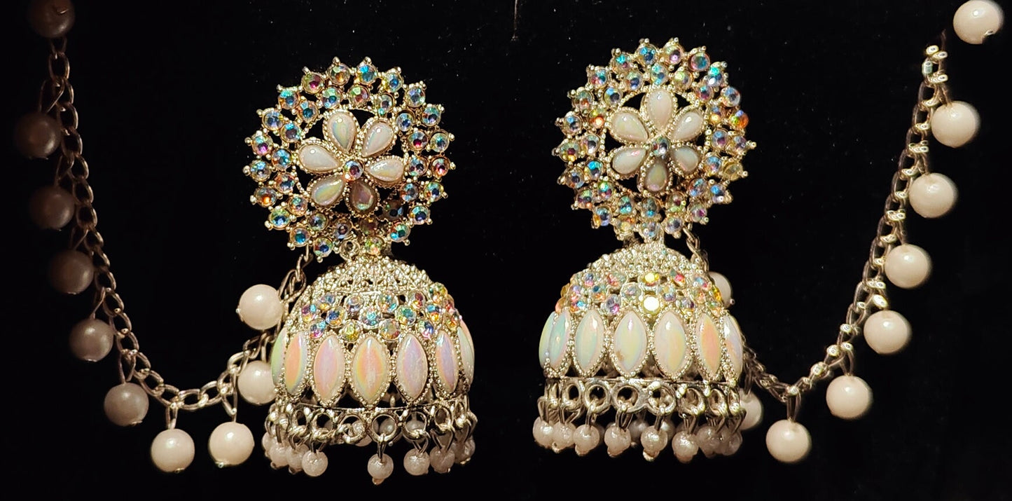 Regal Glow Kundan Jhumka Earrings