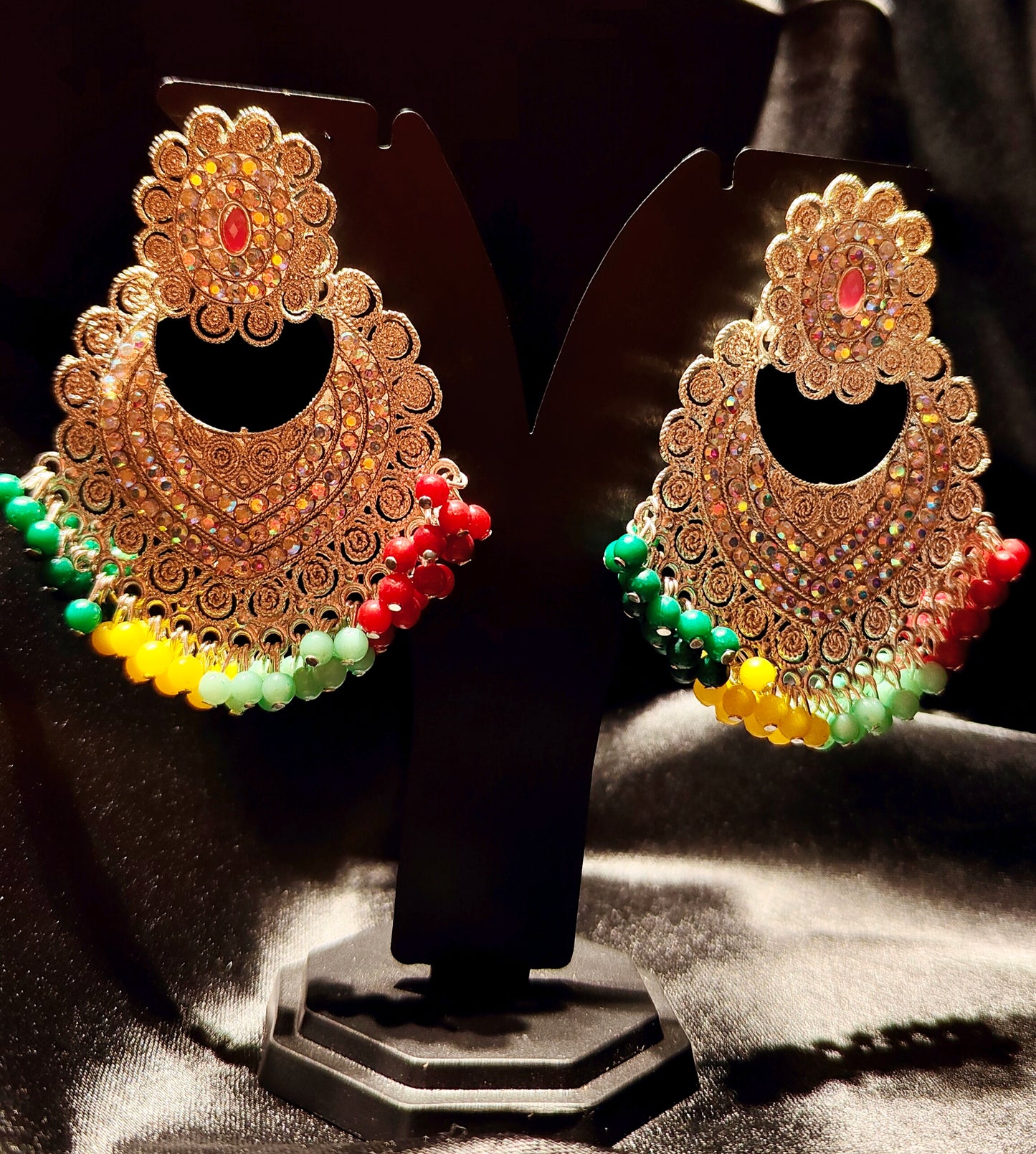 Royal Riwaaz Multicolor Beaded Chandbali Earrings