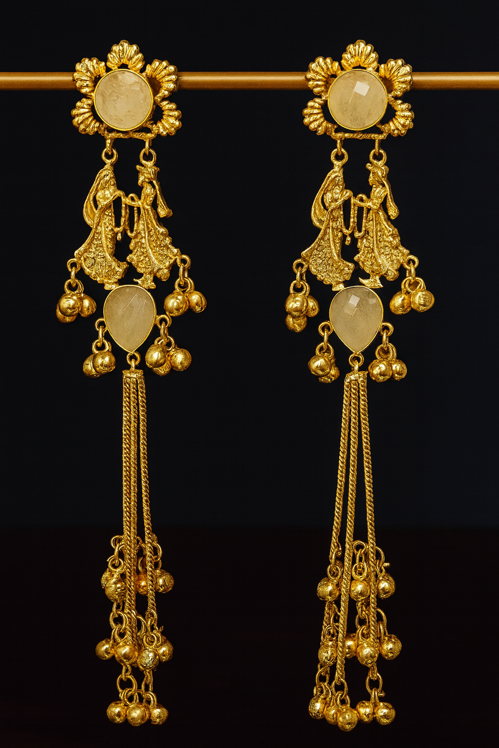 Royal Rasa Gold Plated Dangler Earrings