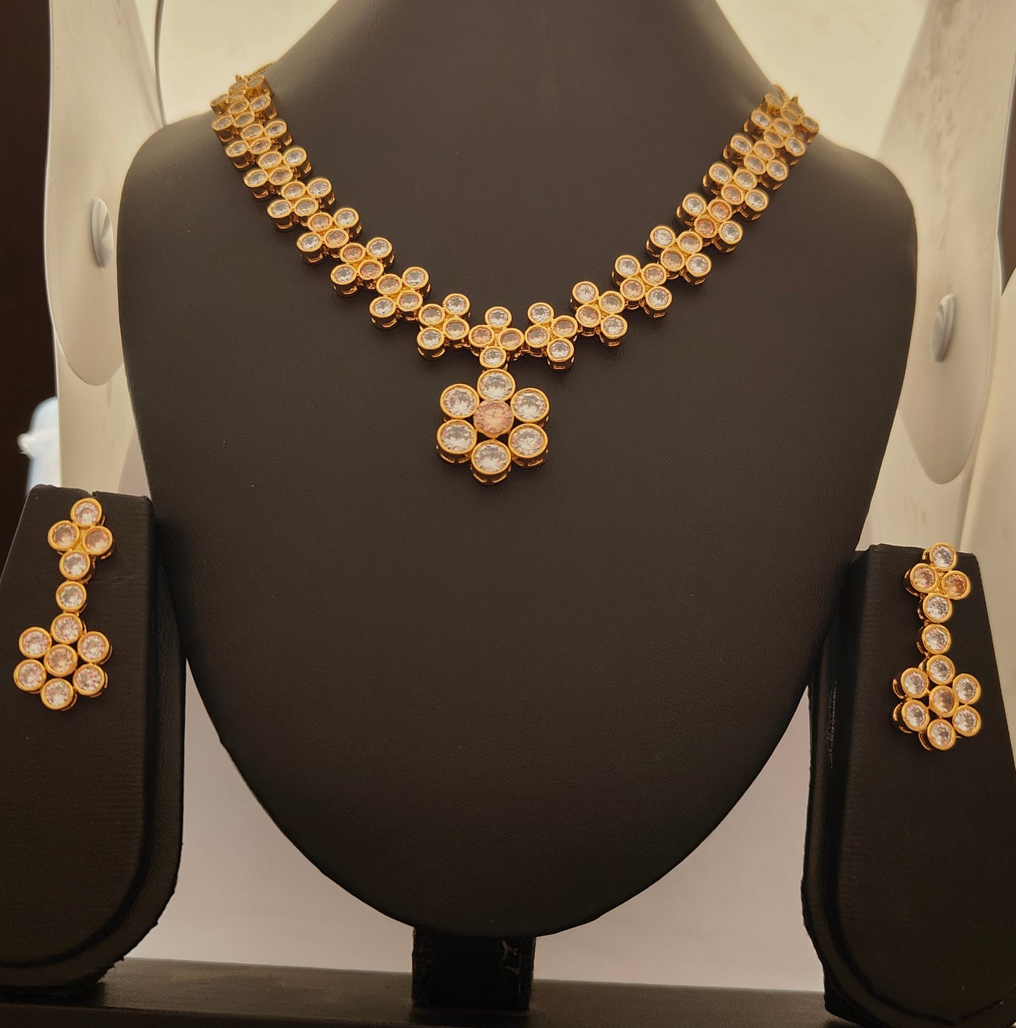 Crystal Blossom Necklace Set