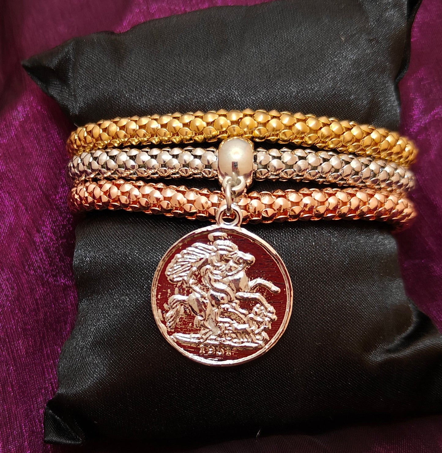 3-Tone Charm Bangles