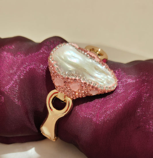Pearl Majesty Statement Bracelet Pink Colour