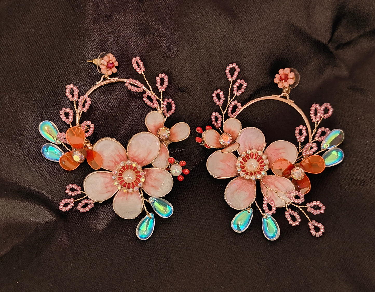 Whimsical Bloom Earrings (Peach)