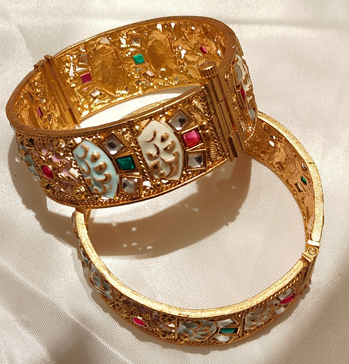 Temple Art Meenakari Gold-Tone Bangles