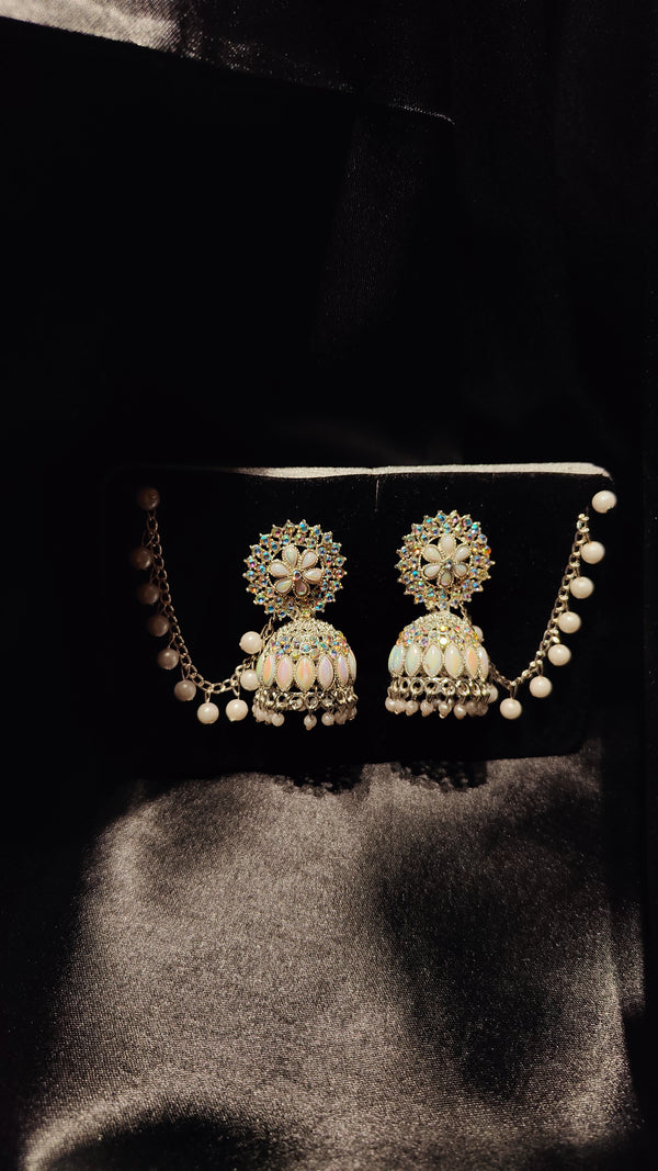 Regal Glow Kundan Jhumka Earrings
