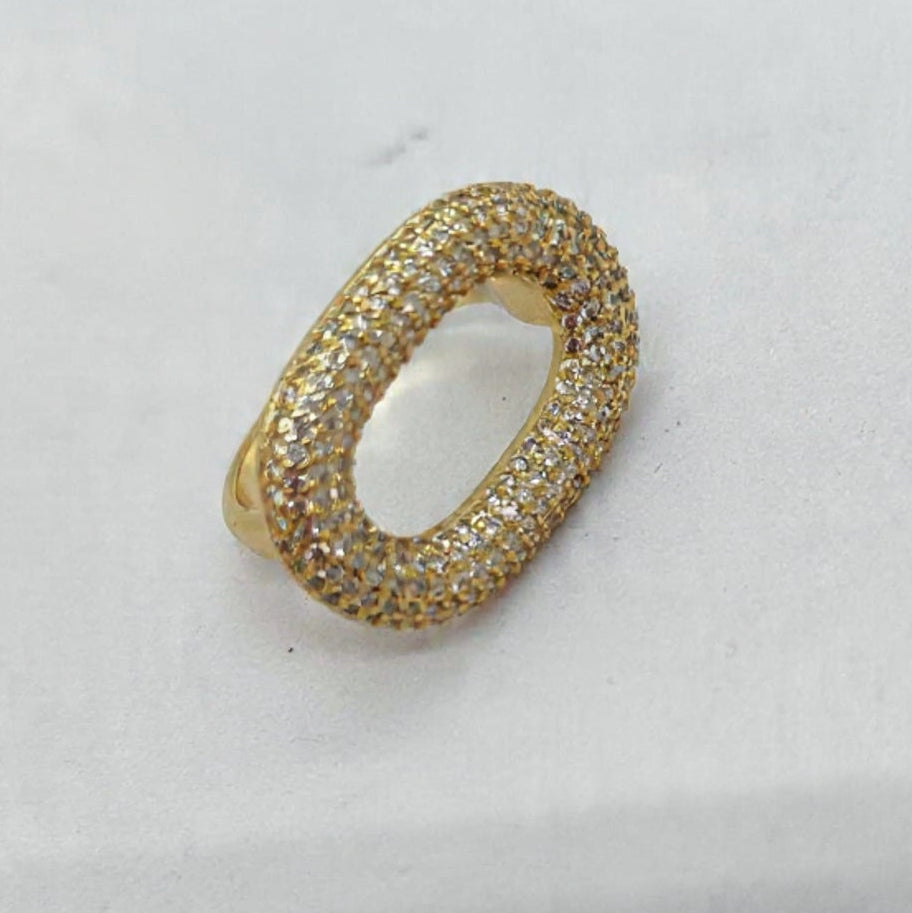 Oval Aura Micro-Pave Gold Ring