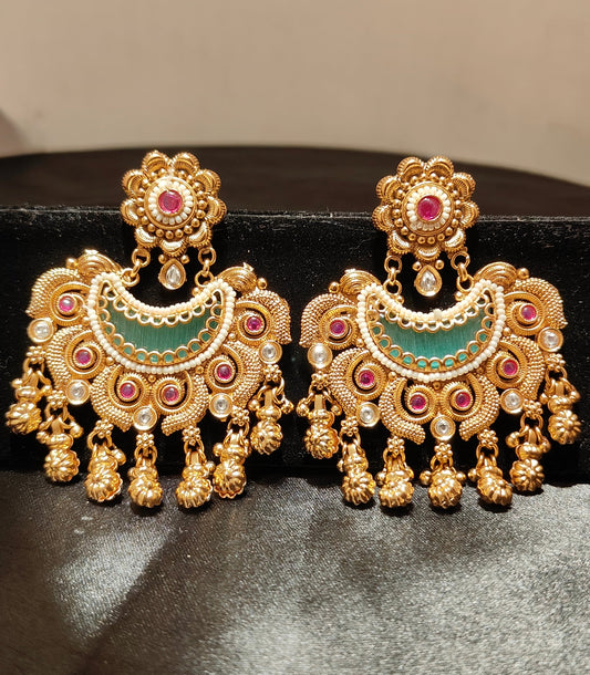 Kashmiri Meena Royale Chandbali
