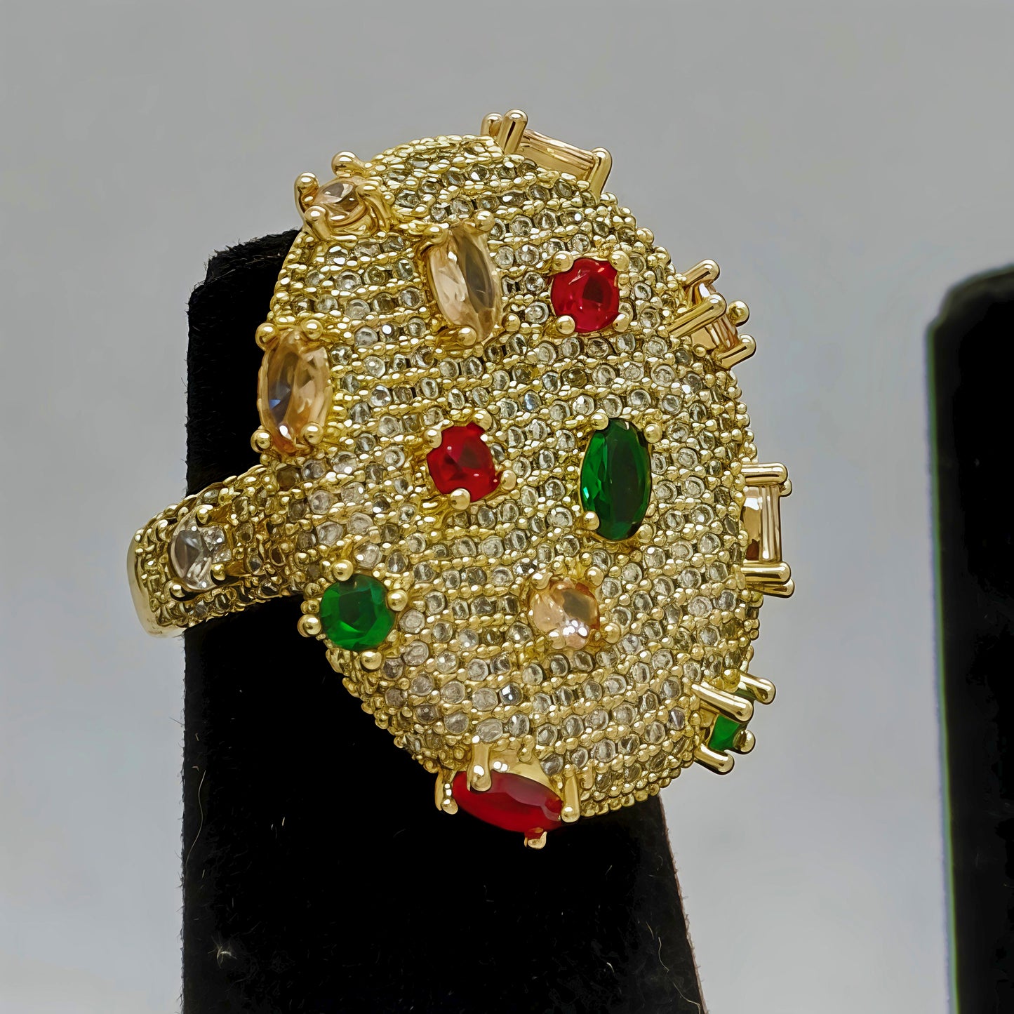 Royal Multi-Stone Gold Statement Ring | Premium Party & Wedding Wear Jewelry
