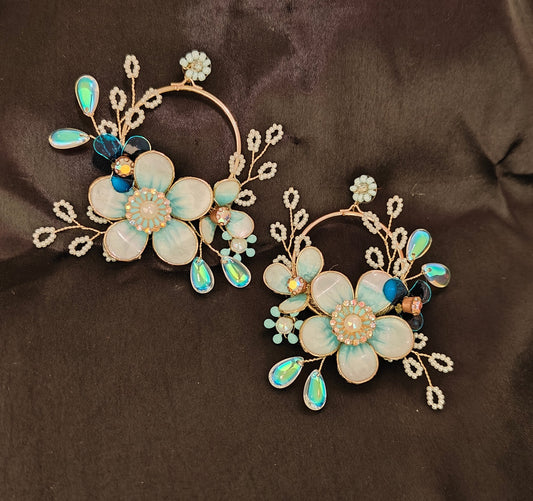 Whimsical Bloom Earrings (SkyBlue)