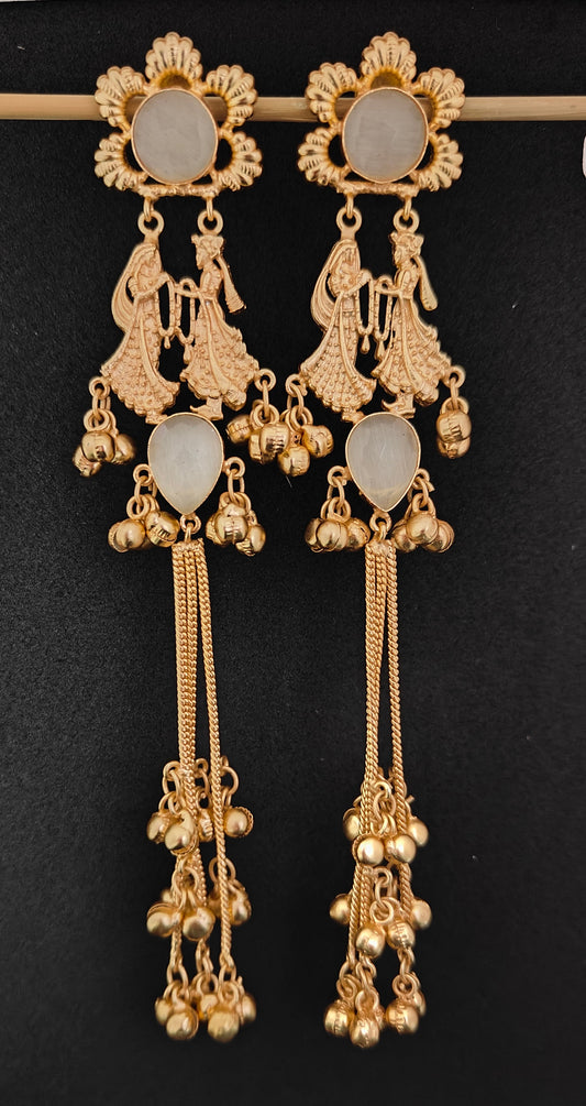Royal Rasa Gold Plated Dangler Earrings