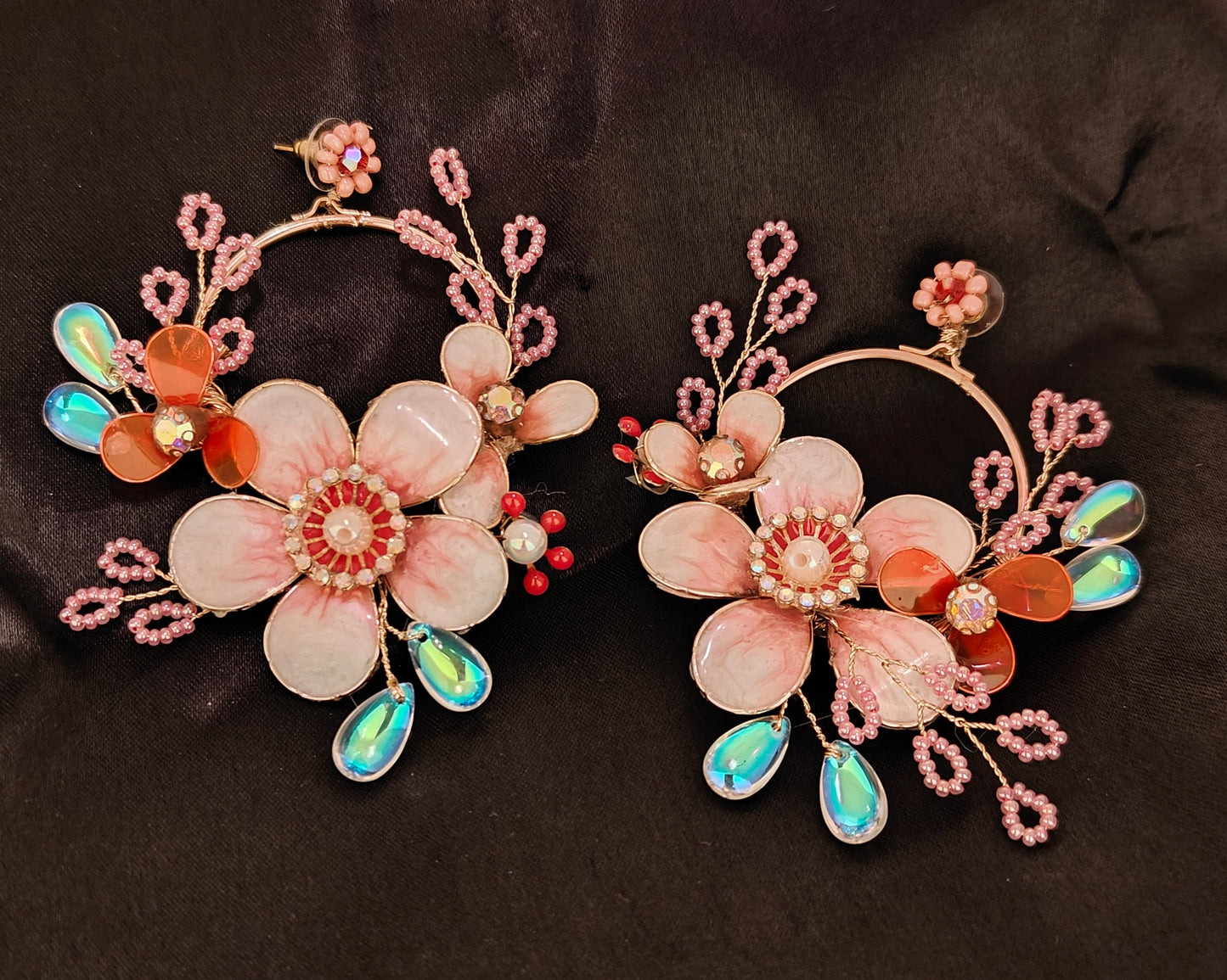Whimsical Bloom Earrings (Peach)