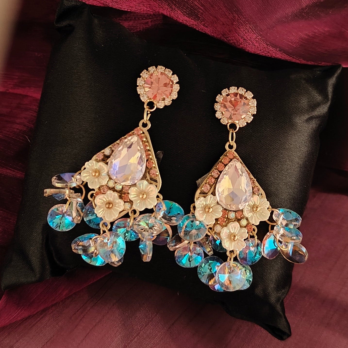 Pearl Blossom Crystal Earrings