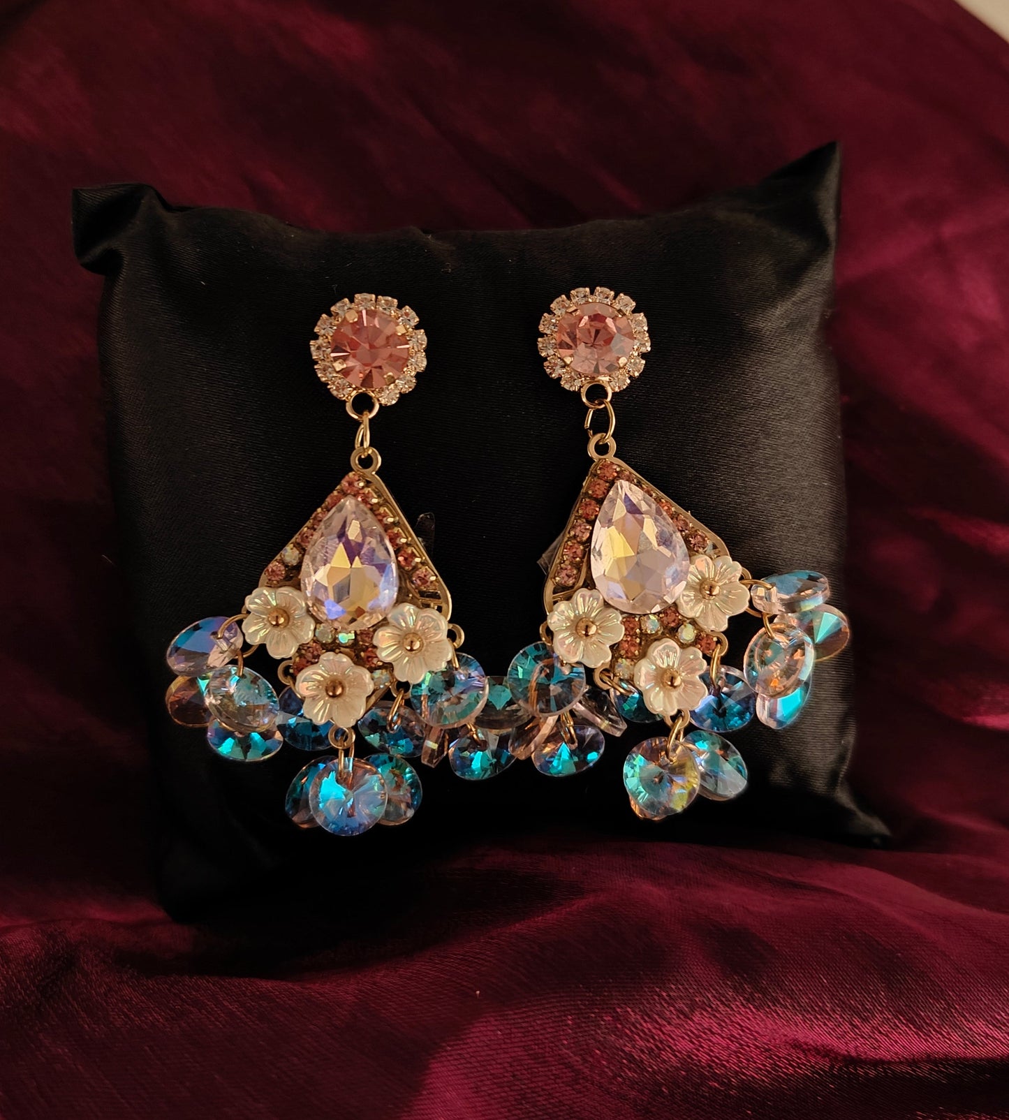 Pearl Blossom Crystal Earrings