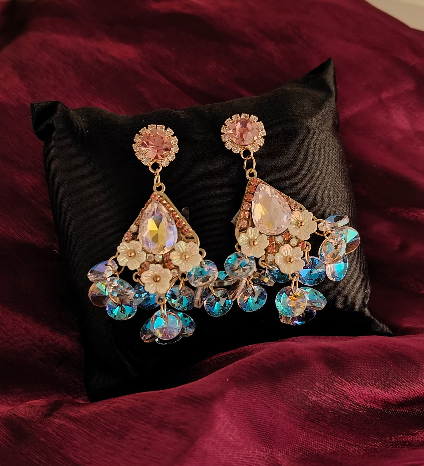 Pearl Blossom Crystal Earrings