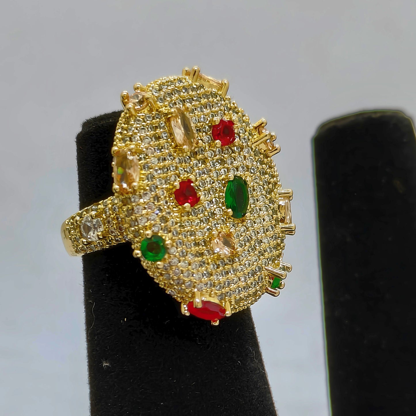 Royal Multi-Stone Gold Statement Ring | Premium Party & Wedding Wear Jewelry