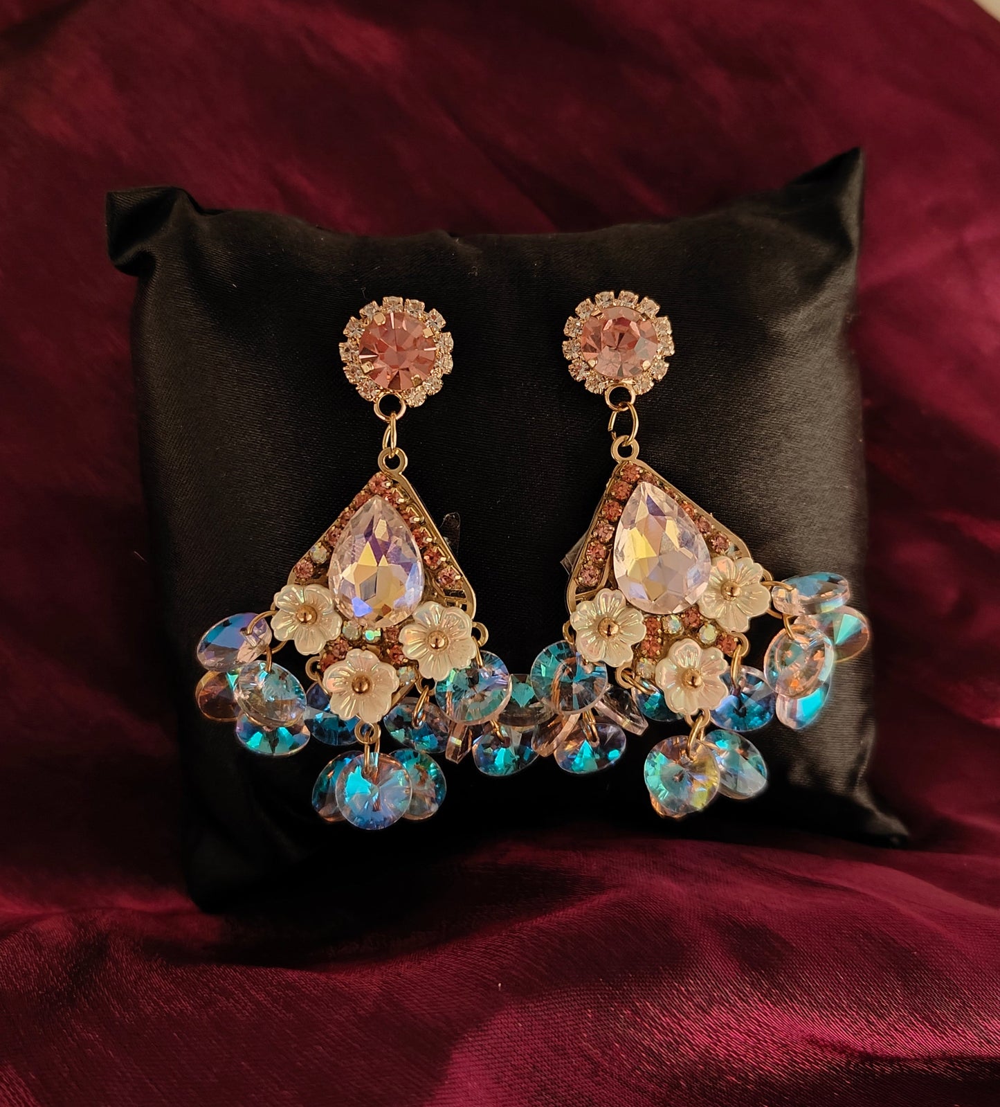 Pearl Blossom Crystal Earrings