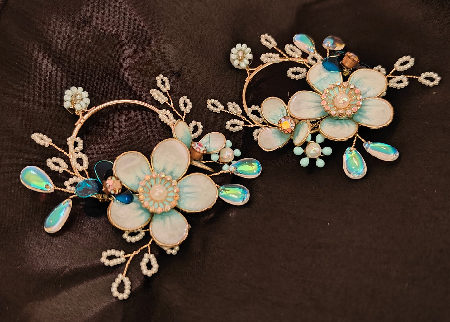 Whimsical Bloom Earrings (SkyBlue)