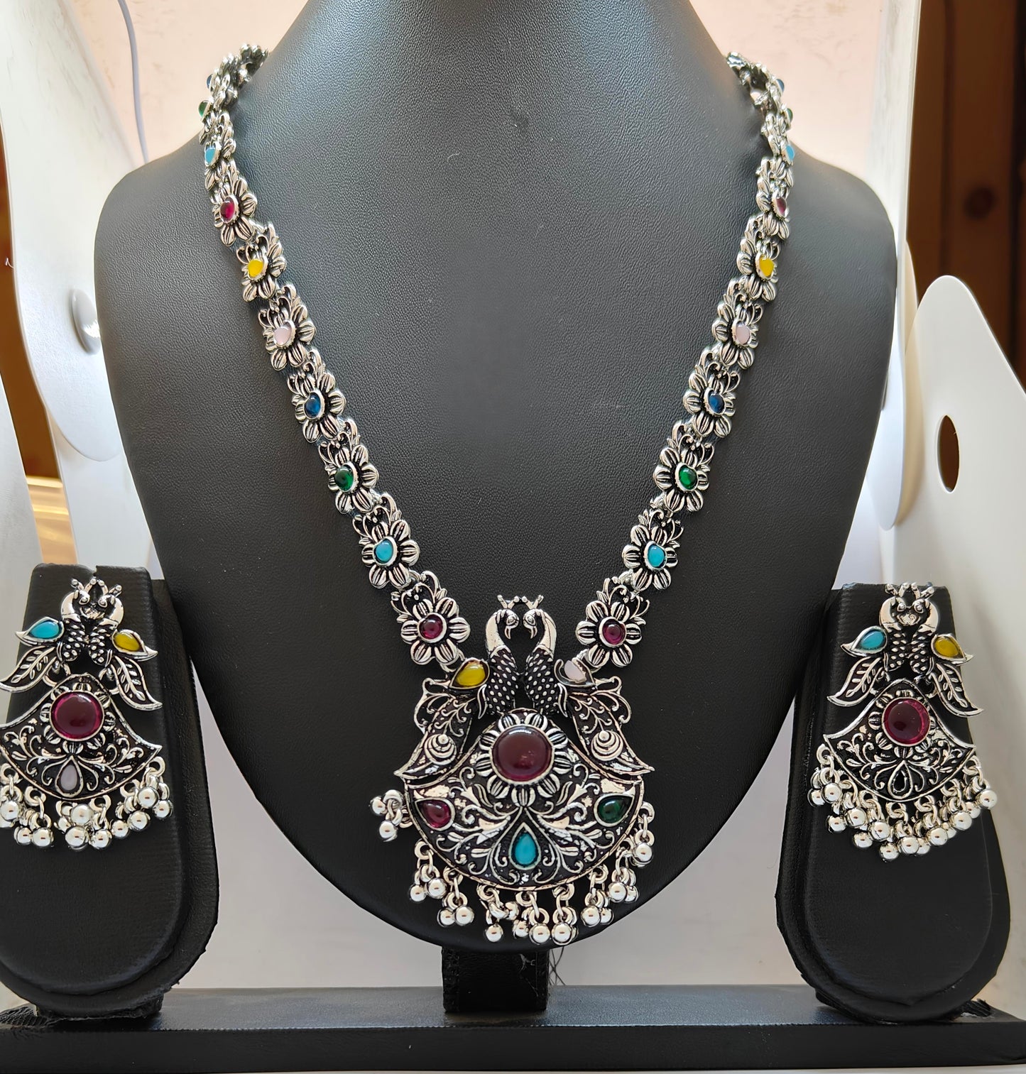 Oxidised Maharani Peacock Set