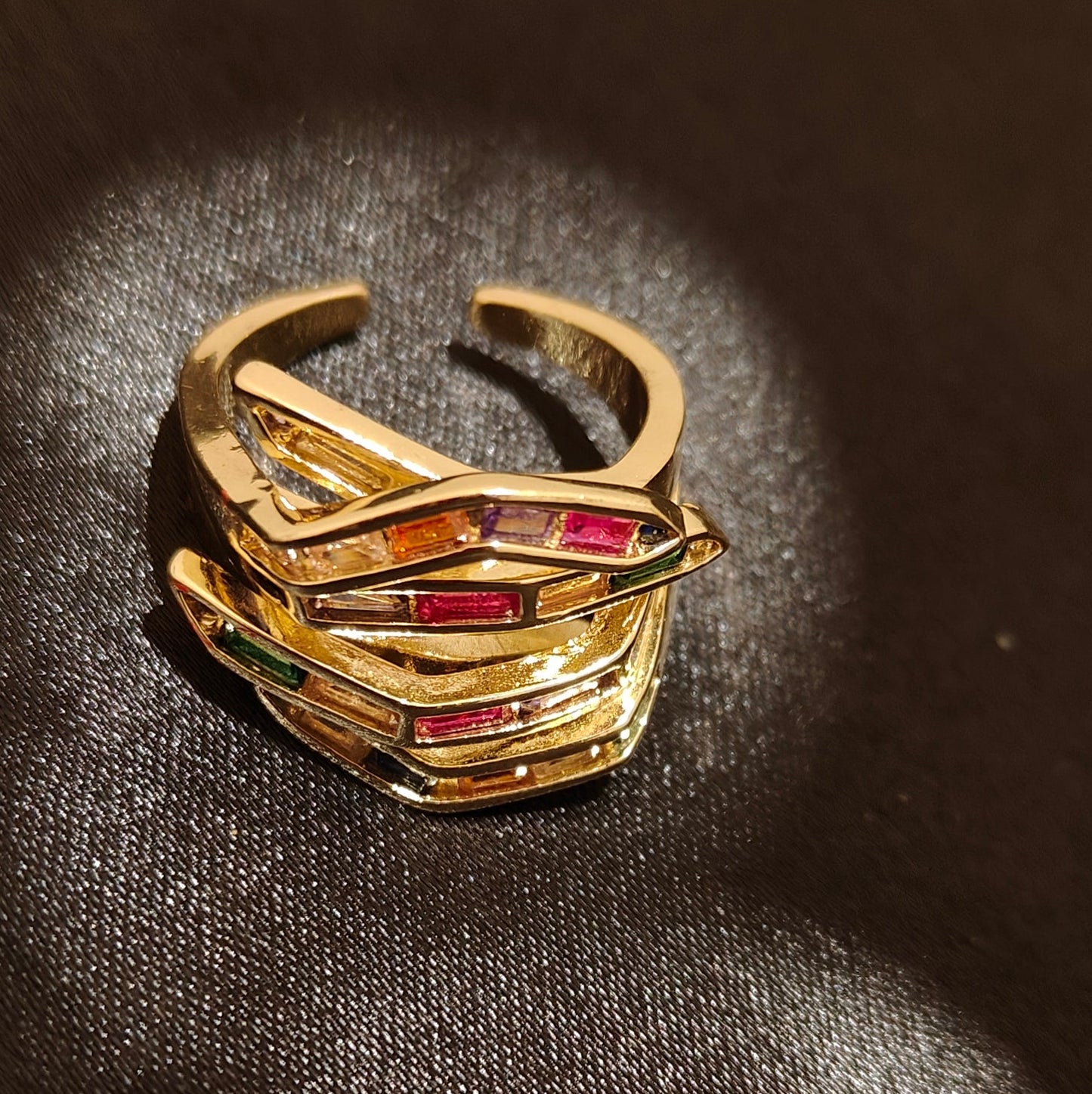 Prismatic Crown Ring