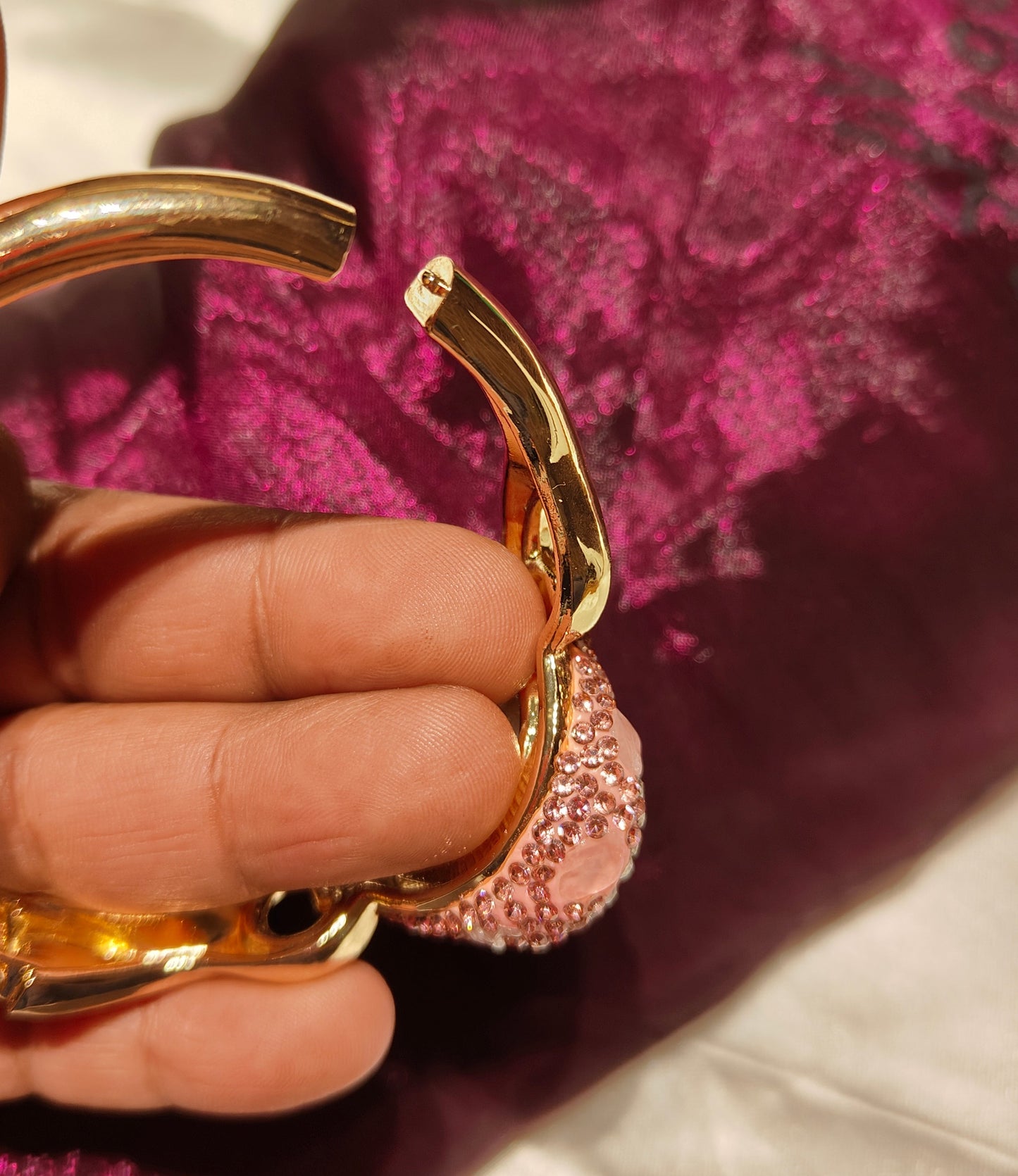 Pearl Majesty Statement Bracelet Pink Colour