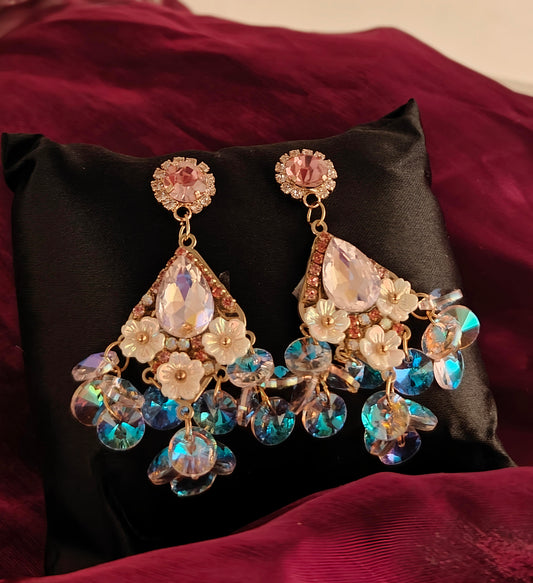 Pearl Blossom Crystal Earrings