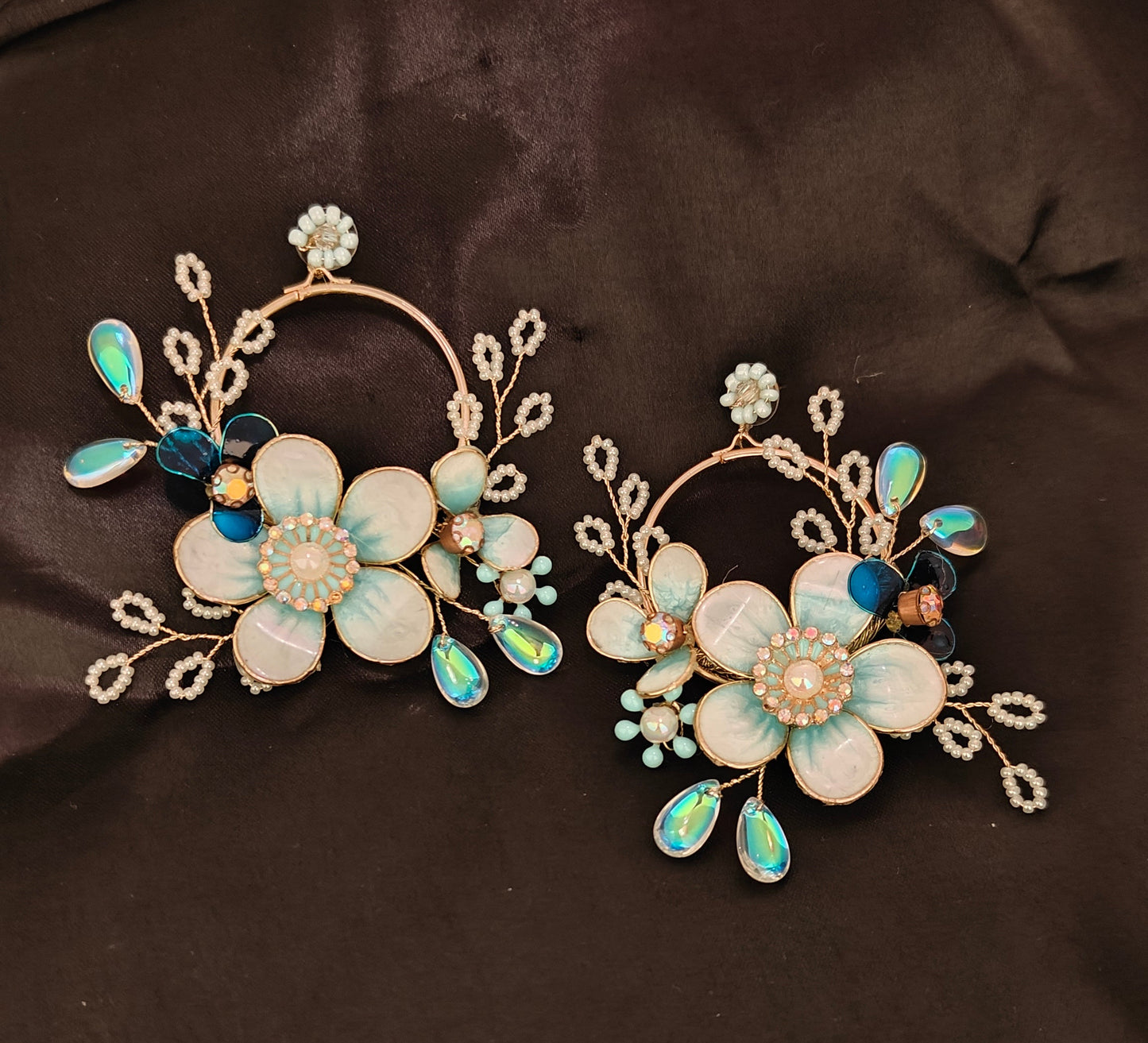 Whimsical Bloom Earrings (SkyBlue)