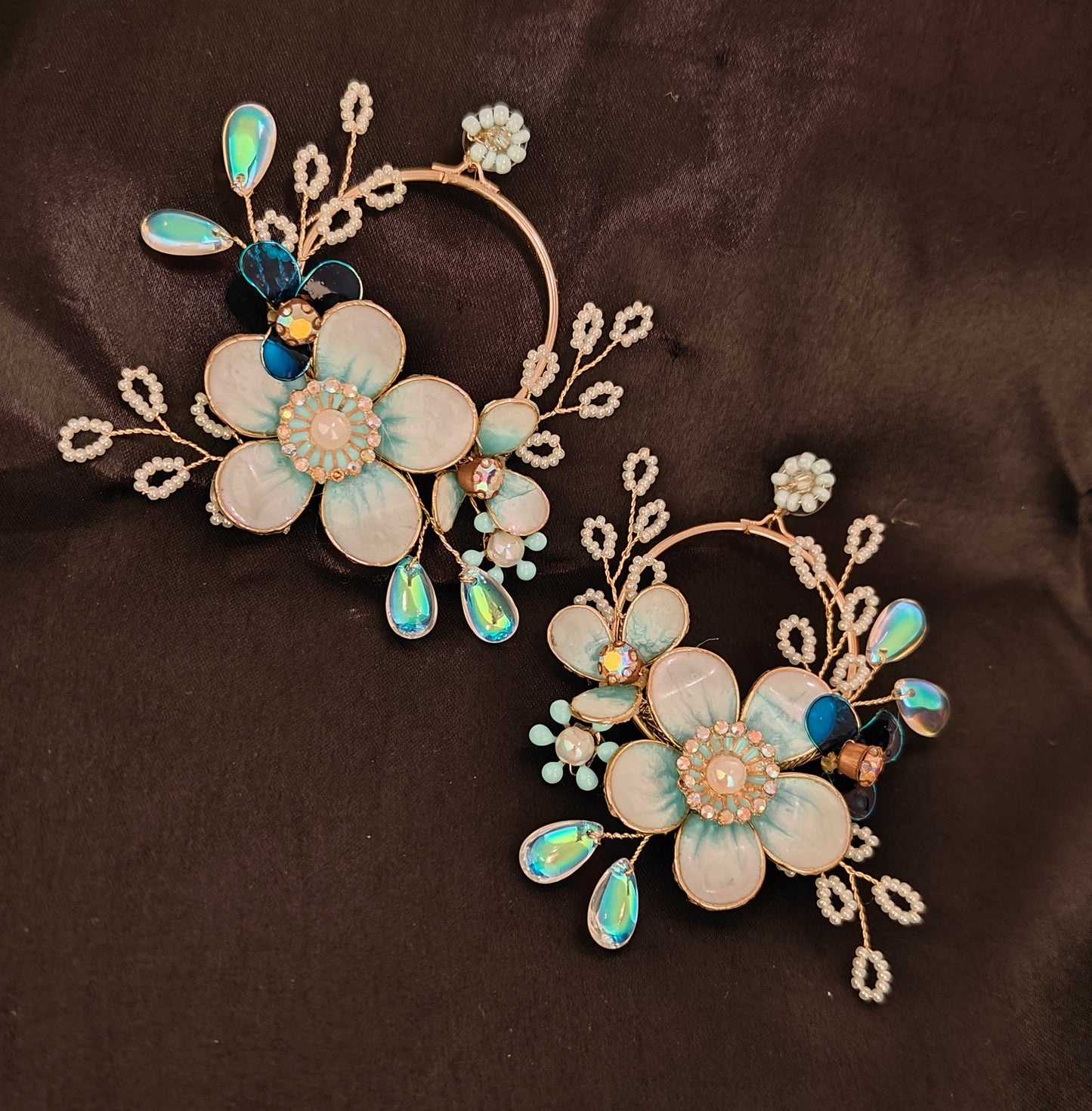 Whimsical Bloom Earrings (SkyBlue)