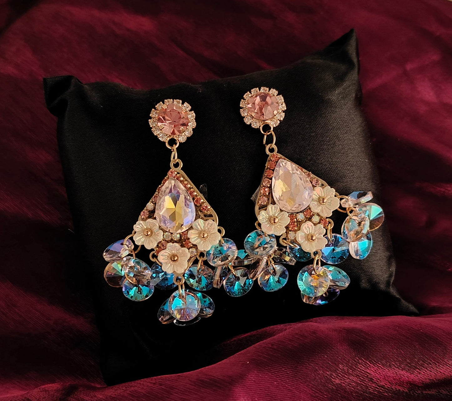 Pearl Blossom Crystal Earrings