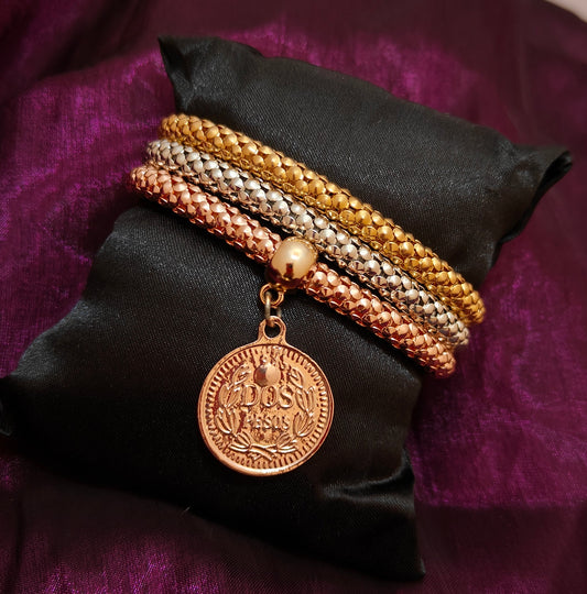 3-Tone Charm Bangles