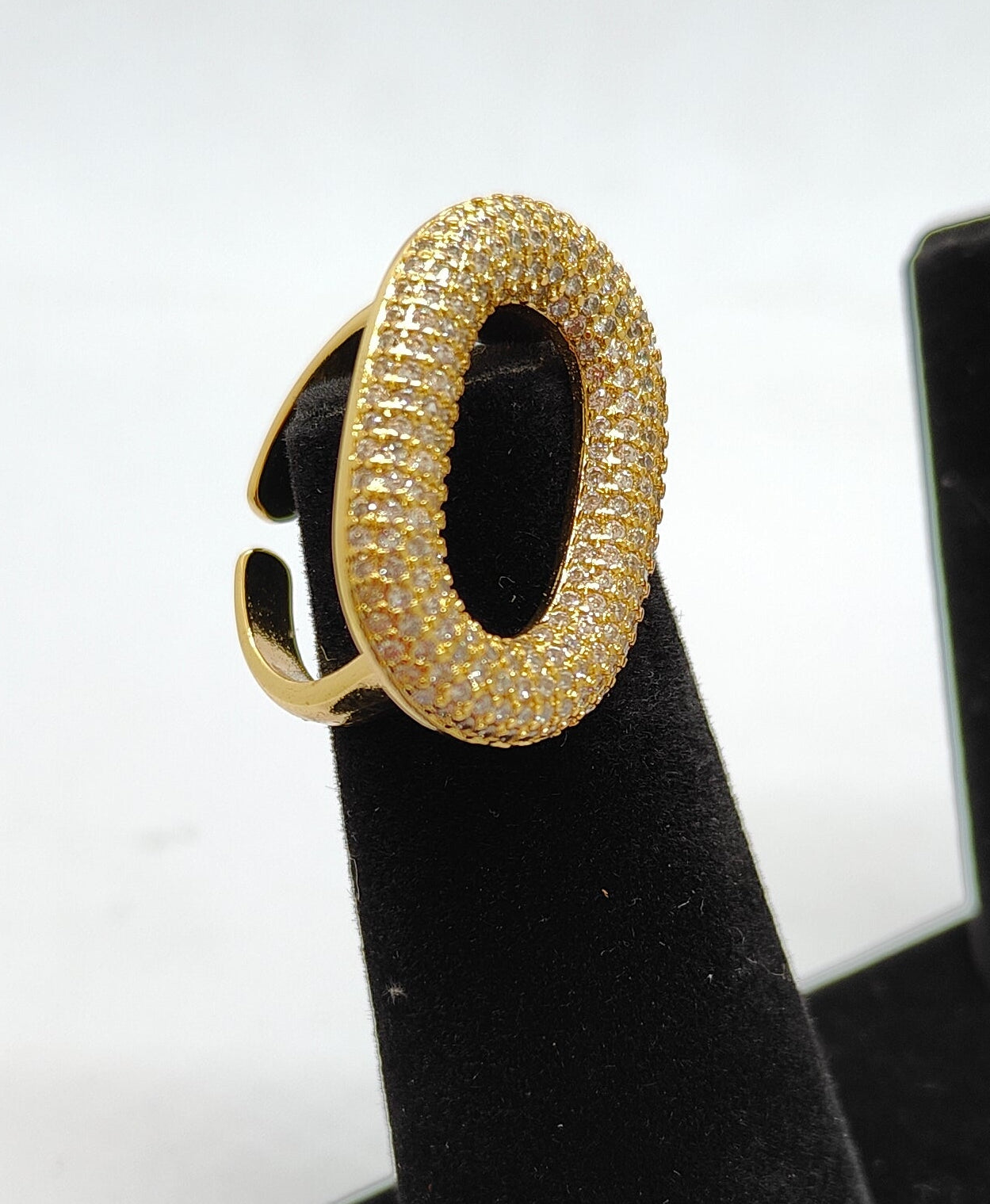 Oval Aura Micro-Pave Gold Ring